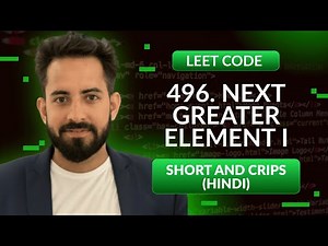 Leetcode 496. Next Greater Element I | Hindi | Python | Leetcode | Optimized way