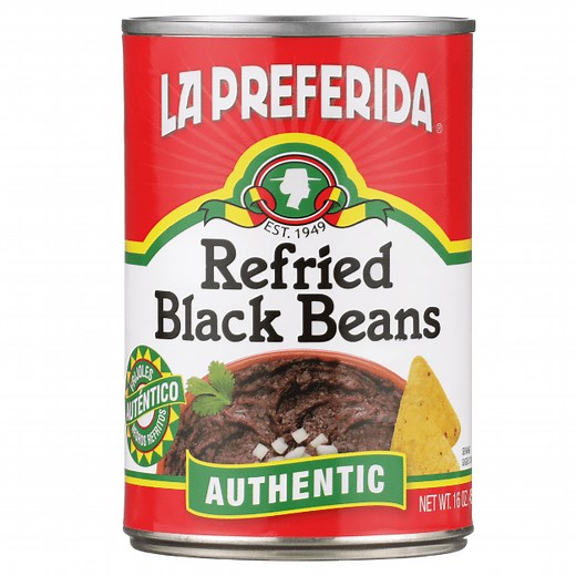 La Preferida Authentic Refried Black Beans, 16oz can – Frijoles Negros Refritos