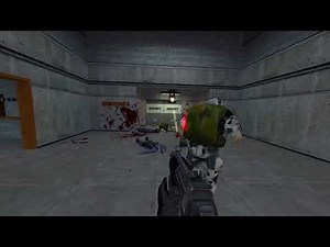 What happens when you spawn a Human Grunt in the last part of the Hazard Course of Half-Life?