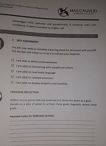 Learning Checklist: Self-ReflectionMark each statement below ... | Filo