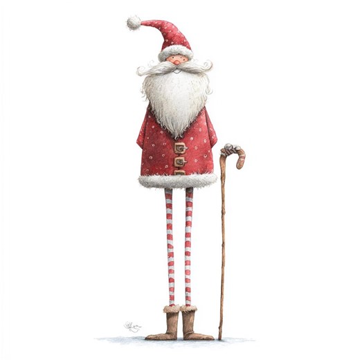 Long Tall Santa, Skinny Santa, Santa Art, Christmas Decor, Holiday Santa, Festive Santa, Santa Print, Quirky Santa, Santa Legs - Etsy