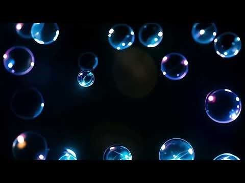 Free 4K blue bubbles on black background video loop