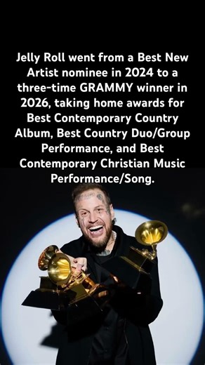 Jelly Roll wins big tonight!#JellyRoll #GRAMMYs #CountryMusic #GrammyWinner #MusicNews