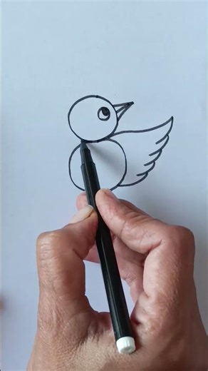 how to draw beautiful and easy baby bird with 8
