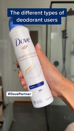 😂 #DovePartner @spoonful_of_sarah. Showerer over here 🙋‍♀️ 🚿What type of deodorant user are you? Drop us a comment 👇 to tell us how you use your #Dove Advanced Care Dry Spray #Deodorant #DoveDeodorant #ArmsUp #DoveAntiperspirant