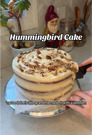 If you make one cake recipe from me, this is the one you need to make. This hummingbird cake is perfect for the spring to impress your family, friends, or just enjoy for yourself. Warning: you’ll want more than one slice for sure. 👉 SAVE this video to keep the recipe handy! RECIPE: INGREDIENTS- 12 TABLESPOONS UNSALTED BUTTER, ROOM TEMP 1 1/2 CUPS WHITE GRANULATED SUGAR 3/4 CUP PACKED DARK BROWN SUGAR 1/2 CUP NEUTRAL OIL LIKE CANOLA OR VEGETABLE 3 LARGE EGGS, ROOM TEMP 1 1/2 CUPS VERY RIPE BANAN