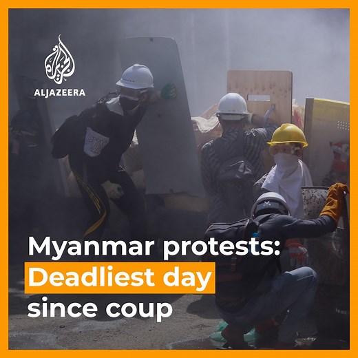 407K views · 10K reactions | Wednesday was the deadliest day in Myanmar since the military coup. The UN says at least 38 people were killed after security forces opened fire on protesters ⤵️ | Al Jazeera English | Facebook