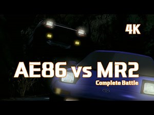 [ Initial D ] Fujiwara's AE86 Battle With Kai's SW20 MR2 at Irohazaka | Upscaled 4K