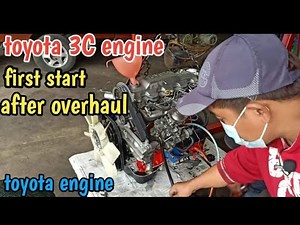 toyota 3C engine..first start after overhaul..