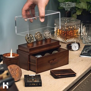 Handcrafted Wooden Challenge Coin Display Case With Acrylic Cover - Etsy