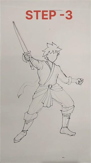 Struggling to Draw Action Poses? Try This 3-Step Trick#yotubeshorts#Anime #animedrawing #art
