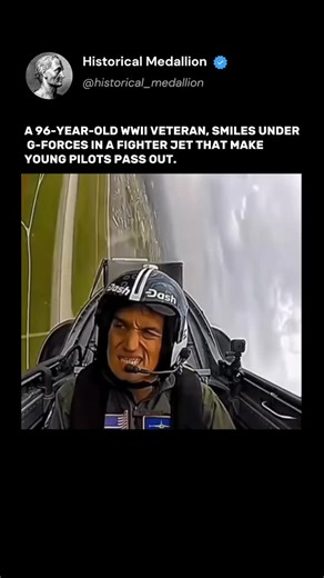 Historical Medallion🎖️ on Instagram: "This video clip is not just a funny contrast, but a vivid lesson in history in action. In its first part, we see modern pilots battling G-forces: their faces contorted in grimaces, they lose consciousness under extreme pressure. It's a demonstration of the body's physical limits pushed to the maximum. Then the camera cuts to him—96-year-old Bob. He slowly but confidently climbs into the cockpit of a P-51 Mustang fighter, the very "flying steed" on which pil