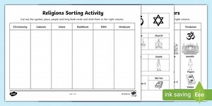 Religions Sorting Activity