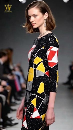 Stunning Geometric Dresses on the Runway! 🔥#GeometricFashion