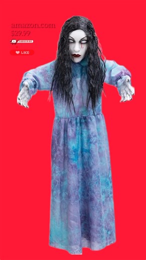 HollyHOME Halloween Hanging Ghost Girl with Glowing Eyes, Creepy Sound and Shaking Body Halloween