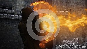 Fire Breathing Dragon Fight Wizard Stock Video - Video of medieval, castle: 278138087