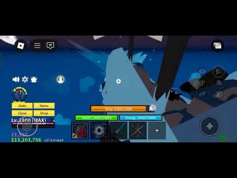 A hacker in blox fruit using Super speed ship hack