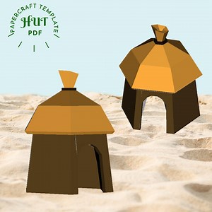 Printable Paper Hut Model: 3D Papercraft Template for Kids (PDF Download) - Etsy UK