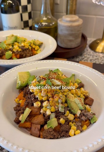 Street Corn Beef Bowls — Sweet Potato Taco Bowls