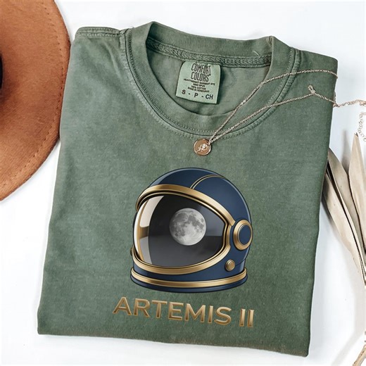 Artemis II Shirt, NASA Space Shirt, Astronaut Helmet Tee, Moon Mission Shirt, Space Lover Gift, Sci Fi Shirt, Unisex Tee