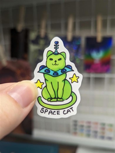 Space Cat Sticker - Alien Cat - Etsy