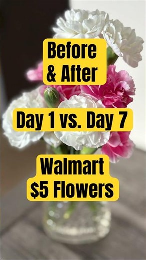 Before vs. After-Day 1 vs. Day 7 Walmart Flowers #momlife #lifehacks #walmartfinds #freshflowers