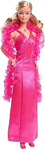Barbie Signature 1977 Superstar Classic Doll Reproduction (Blonde) with Twisting Waist & Legs, Pink Dress & Boa, Gift for Collectors