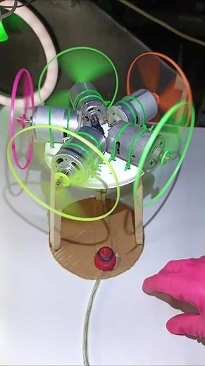 360° Air Blaster! Multi DC Motor Fan Experiment 🔥🌀#experiment #woodscraft #dcmotor #craft #diy #art