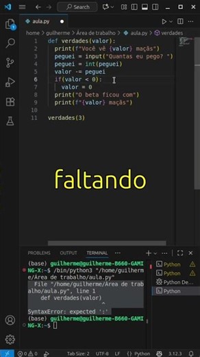 Esqueceu os dois pontos? Seu código Python não vai rodar! Veja por quê!