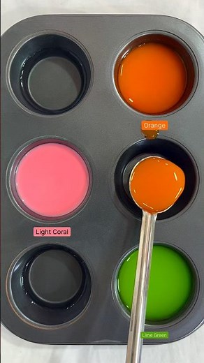 Guess the Color | Orange + lime green + light coral #colormixing #amazing