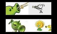 Mix of 4 videos from youtube : peashooters pariasion of trumpet