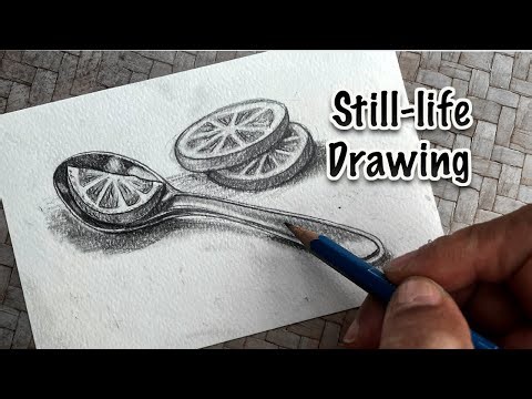 How to Draw Spoon & Lemon | Still Life Pencil Drawing Tutorial