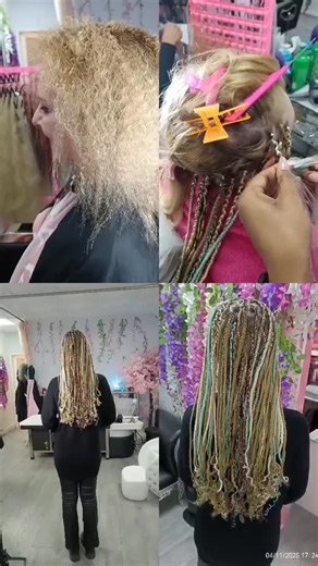 Milagro HAIR SPA | Milagro HAIR SPA Transformation 🩷. Stunning 42 inch Blonde Box Braid Extensions with coloured hair stripes. 96 Hough Lane Leyland PR25... | Instagram