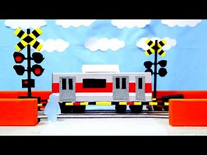 Animation of railroad crossing【Anime and stop motion】