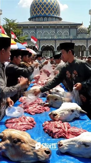 Meriah dan Penuh Berkah: Dokumentasi Hasil Sembelihan Kurban‼️ #shorts #cow #sapi
