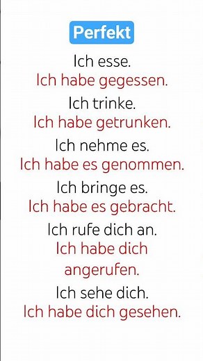 A1, A2, B1, Perfect tense, learn German, German grammar, #german #germangrammar #perfect #past