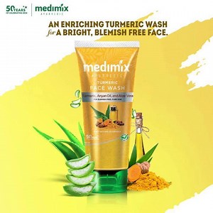 Introducing the Medimix Ayurvedic Turmeric Face Wash. Enriched with Turmeric which exfoliates and hydrates the skin, Argan Oil which moisturizes the skin and Aloe Vera which provides soothing moisture to your skin, this traditional skincare routine protects you from blemishes and brightens your face. Shop now at https://amzn.to/2Moqnz2 to start your #skinFit journey today. #GetSkinFitWithFastActingAyurveda #Antiseptic #StayMoisturized #SoftSkin #SuppleSkin | Medimix Ayurveda