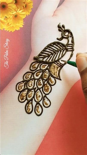 Beautiful peacock mehndi tutorial ✨#mehndi #henna #shorts #trending #arabicmehndi #hennatatto