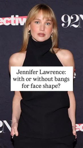 Jennifer Lawrence: with or without bangs for face shape? Jennifer has been rocking bangs for a while now, is it the best for her face shape or do you think it hides it? It’s important to understand your face and what works best for you personally. @imageconsultantmaidenhead Visit my website to Transform today. #faceshape #hairstyle #transformation #colouranalysis #imageconsulting | Francesca Cairns - Image Consultant / Stylist Berkshire