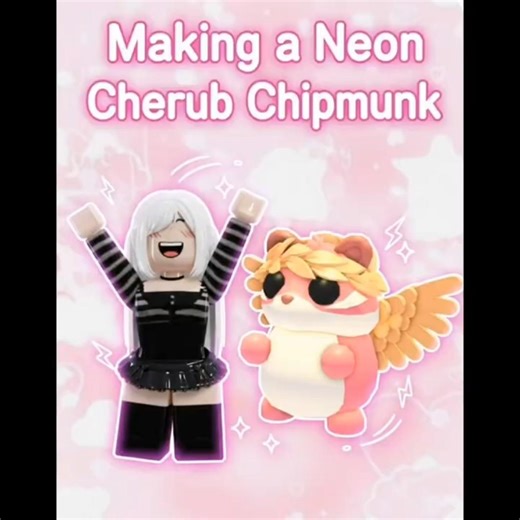 MAKING NEON CHERUB CHIPMUNK IN ADOPT ME 🐿️💘| #roblox#adoptme #valentinesdayupdate#valentine #shorts