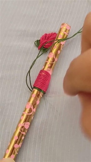 flower buds 🌹embroidery using ✏️ #embroiderylover #handembroidery #embroidery #embroiderydesign