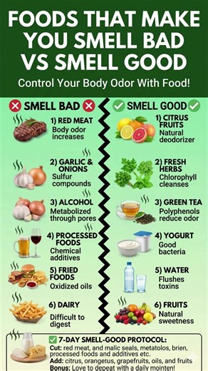👃😱 FOODS that make you SMELL BAD vs SMELL GOOD! #healthtips #shorts