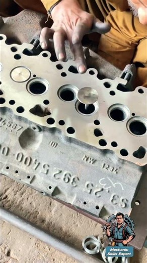 PRO SKILLS ENGINE HEAD VALVE SEAT GRANDING #viralshorts #workshop #head #tools