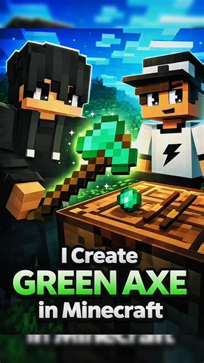 crafting green axe moment #minecraft #shorts #youtube