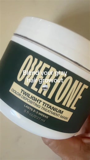 Growing out gray? This mask blends your brassy ends without damaging hair ✨ @oVertone Color #GrayHair #HairCare #GrayBlending #ColorMask #Overtone