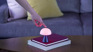 Lexon Mina M Mushroom Lamp - Portable Bedside Light for Bedrooms, Kids & Nursery - 9 LED Color Rechargeable Table Lamp with 24h Light & Dimmer, Medium - Dark Red