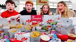 We ordered the entire Chick Fil A Menu! We went to Chick Fil A and Ordered Everything that they had on their menu! We tried our best to finish the entire Chic Fil A Menu, we did a pretty good job on the Fast Food Challenge! | Crazy Middles