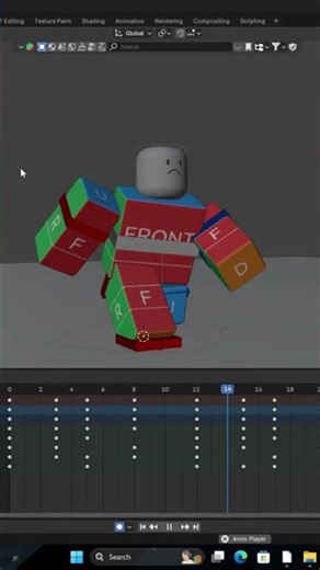 Roblox Run Cycle Blender Animation #roblox #robloxanimation #animation #blender #moonanimator