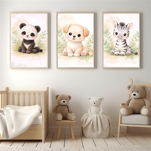 3 Safari Animal Prints Set, Jungle Animal Prints, Safari Nursery Decor, Safari Baby Nursery, Animal Nursery Wall Art, Jungle Decor Nursery - Etsy