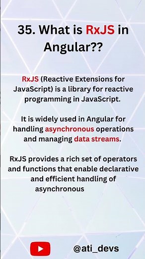 What is RxJS in Angular? #shorts #angular #interview #rxjs